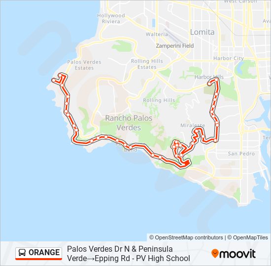 Mapa de ORANGE de autobús