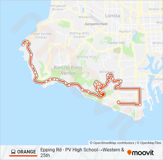 ORANGE Bus Line Map