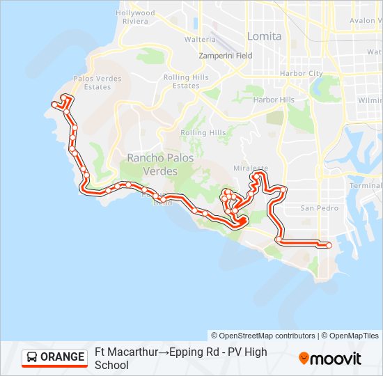 ORANGE bus Line Map