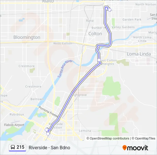 215 Bus Line Map