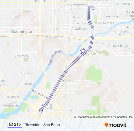 215 Bus Line Map