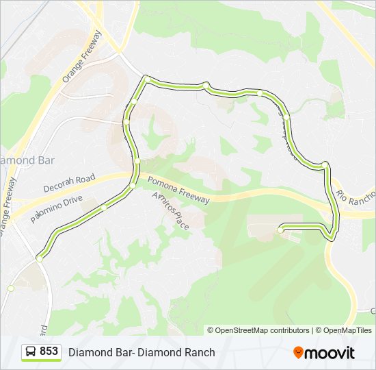 853 bus Line Map