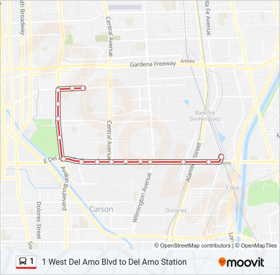 1 bus Line Map