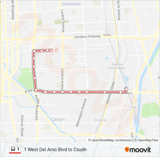 1 Bus Line Map