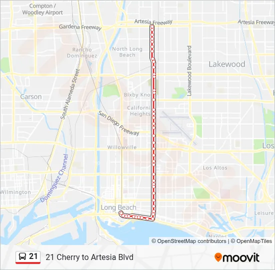 21 Route: Schedules, Stops & Maps - 21 Cherry to Artesia Blvd (Updated)