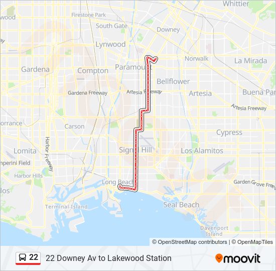 22 bus Line Map