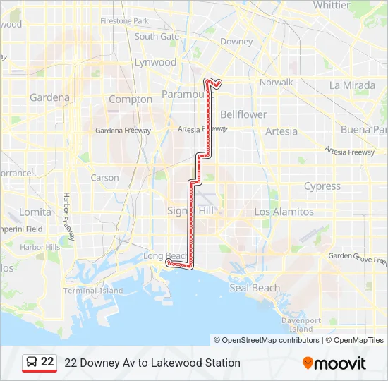 22 Bus Line Map