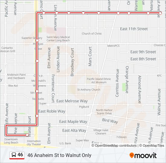 Mapa de 46 de autobús