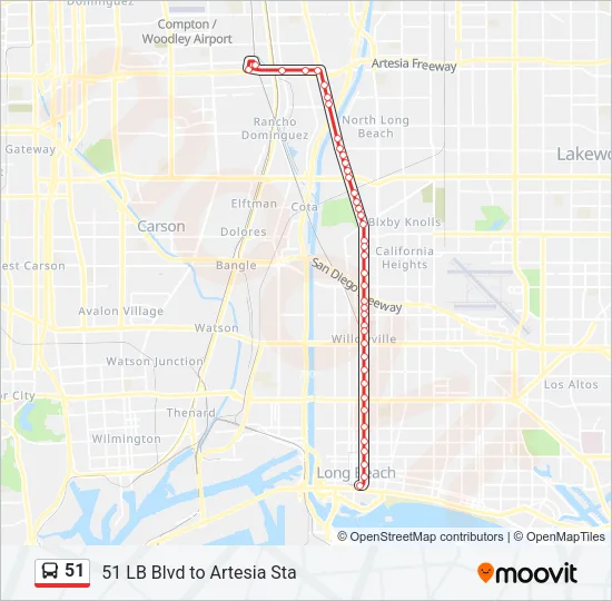 51 Bus Line Map