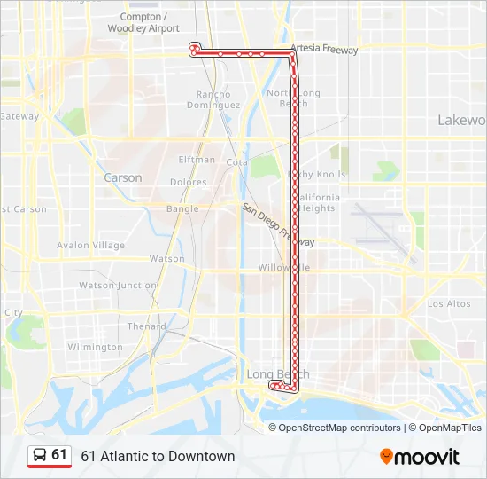61 Bus Line Map