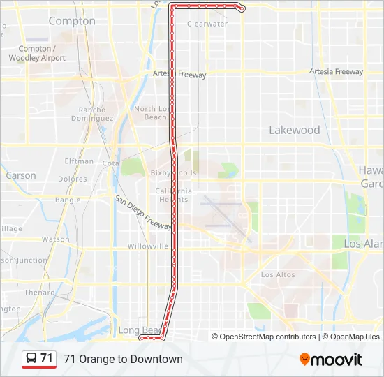 71 Bus Line Map