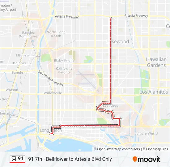 91 Bus Line Map