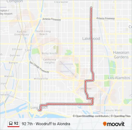 92 Bus Line Map