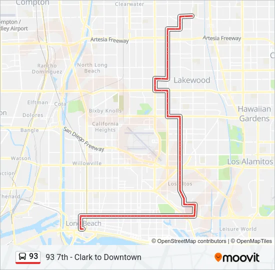 93 Bus Line Map