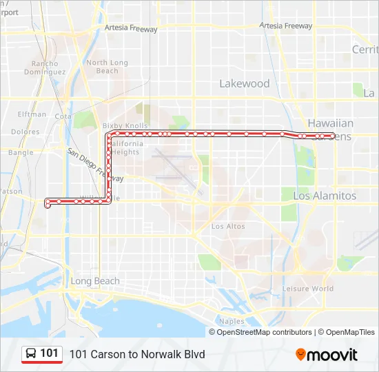 101 Bus Line Map