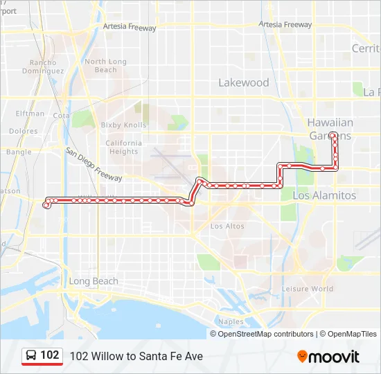 102 Bus Line Map