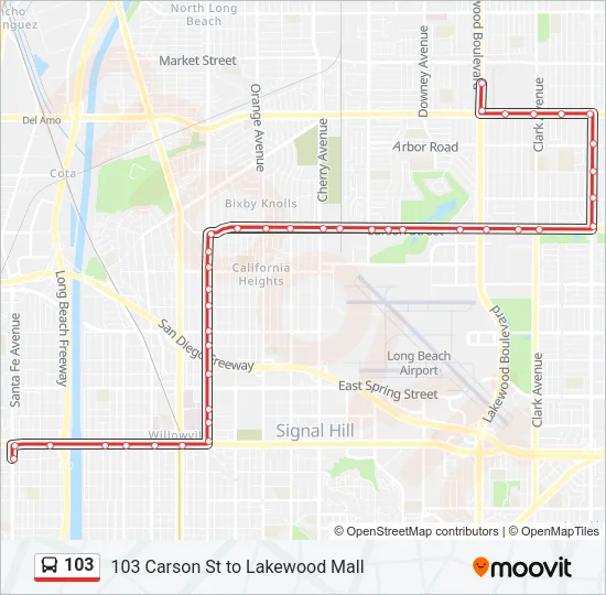 103 Bus Line Map