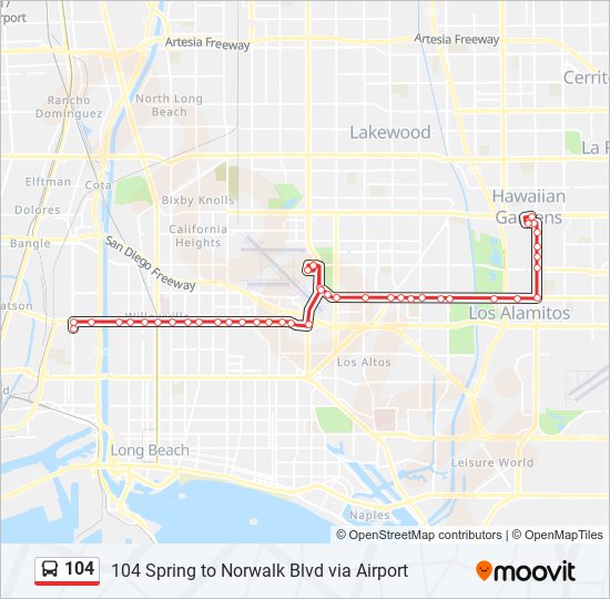 104 Route: Schedules, Stops & Maps - 104 Spring to Norwalk Blvd