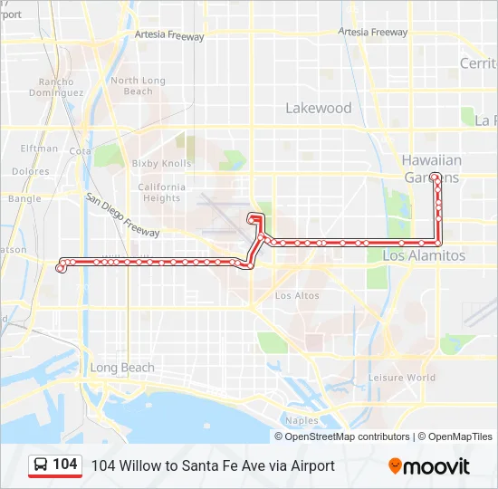 104 Bus Line Map