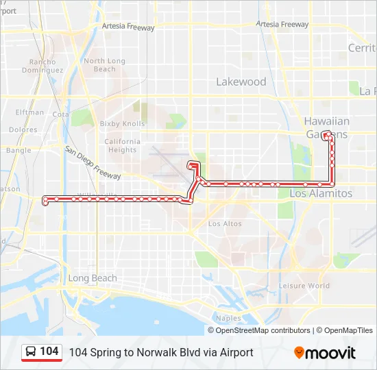 104 Bus Line Map
