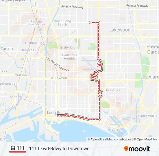 111 Bus Line Map