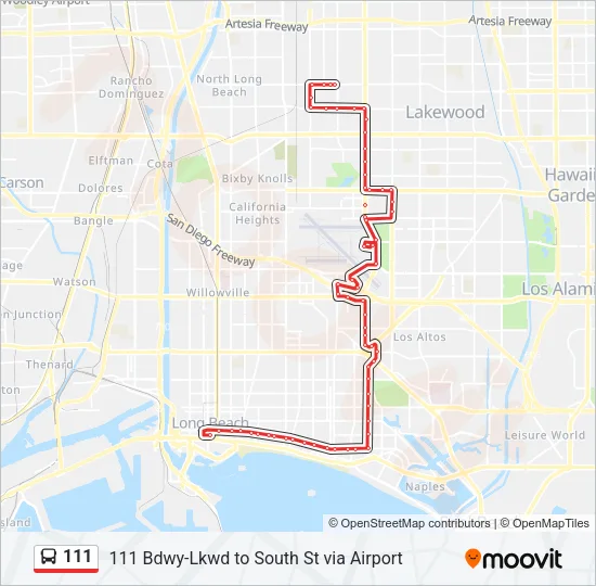 111 Bus Line Map