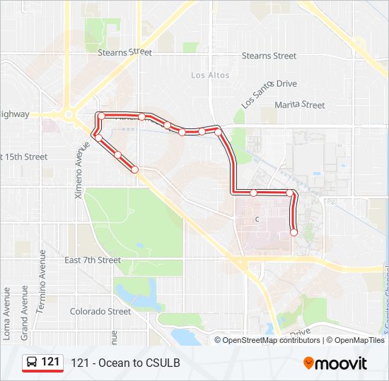 121 bus Line Map