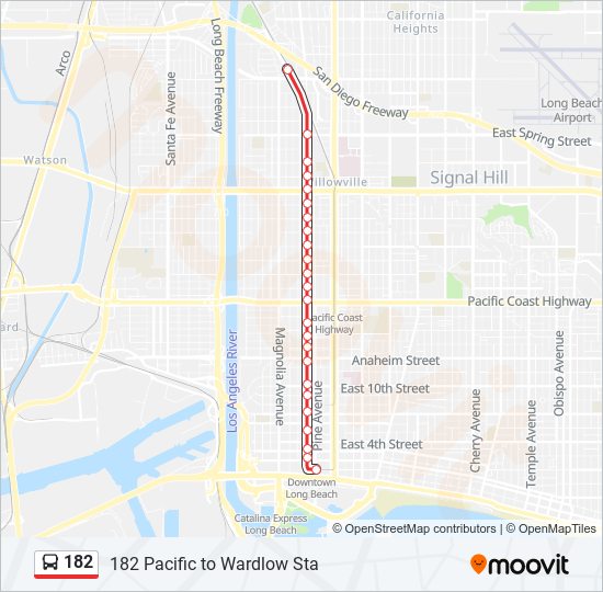 182 bus Line Map