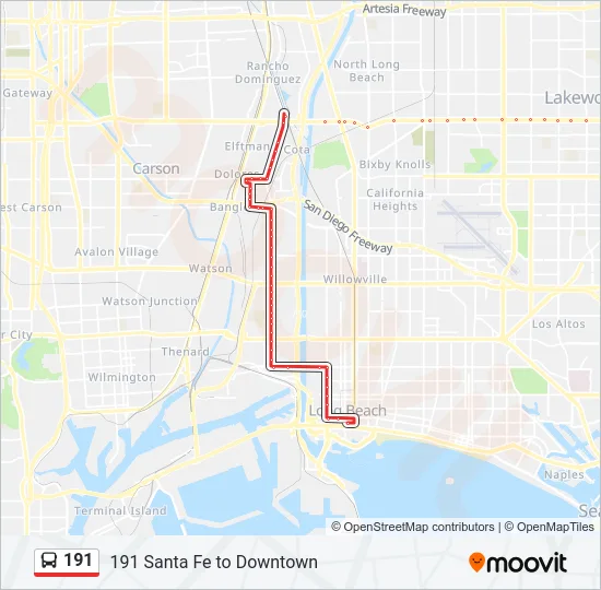 191 Bus Line Map