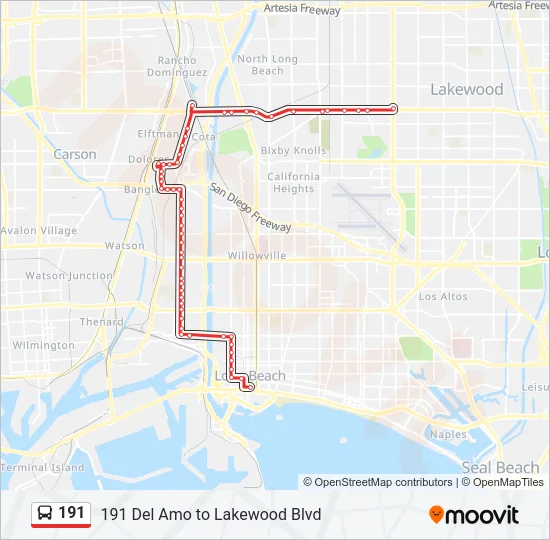 191 Bus Line Map