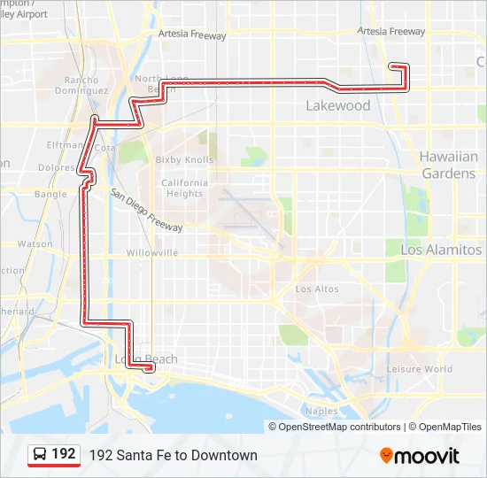 192 Bus Line Map