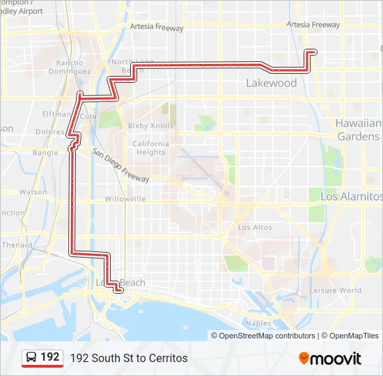 192 Bus Line Map