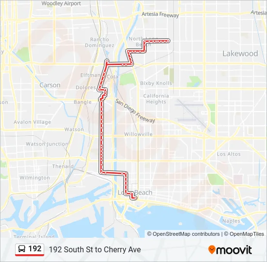 192 Bus Line Map