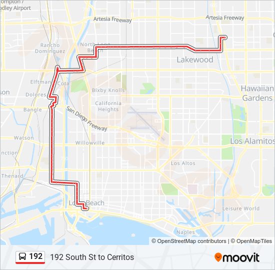 192 bus Line Map