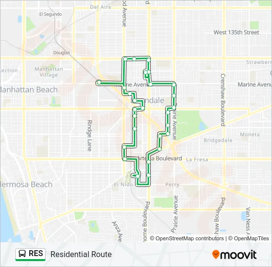 RES Bus Line Map