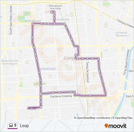 5 Bus Line Map