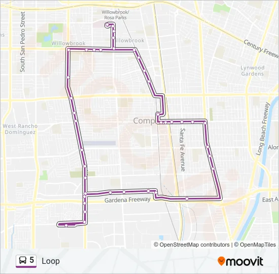 5 Bus Line Map