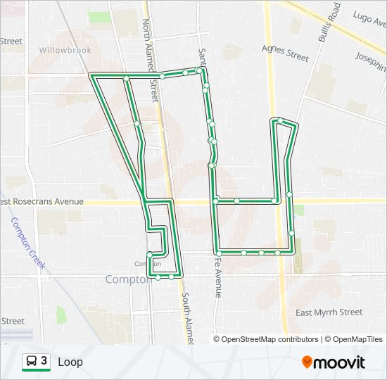 3 Bus Line Map