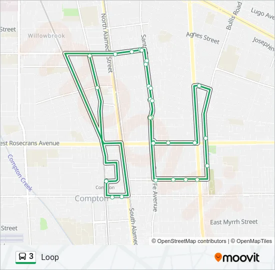 3 Bus Line Map