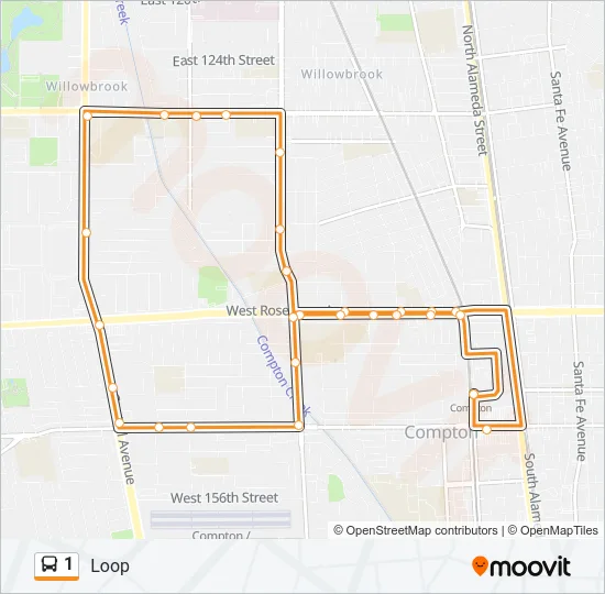 1 Bus Line Map