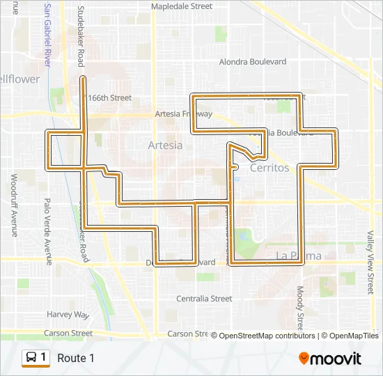 1 Bus Line Map
