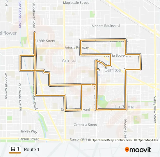 1 Bus Line Map