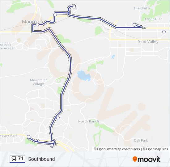 71 bus Line Map