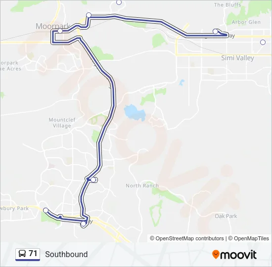 71 Bus Line Map