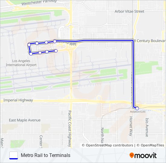 SHUTTLE G | METRO RAIL <-> TERMINALS bus Line Map