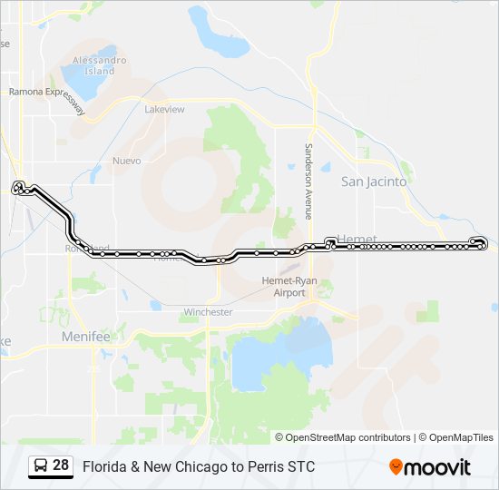 28 bus Line Map