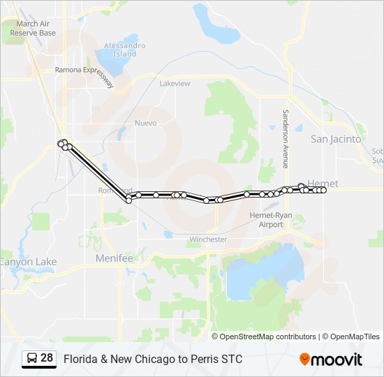 28 Route: Schedules, Stops & Maps - East to Hemet Florida & State