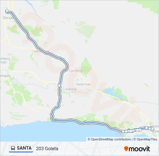 SANTA Bus Line Map