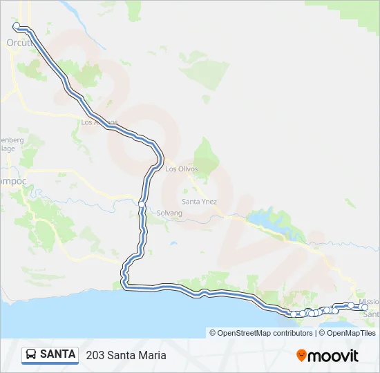 SANTA Bus Line Map