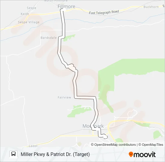 FILLMORE-MOORPARK ROUTE Bus Line Map